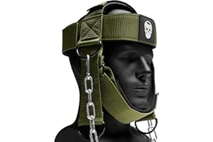 Gymreapers Neck Harness - Heavy Duty Stainless Steel Chain, Adjustable Neoprene Strap, Trainer for Strength & Pain Relief