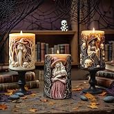 3 PCS Witch Pillar Candle Mold for Candle Making | Halloween Silicone Epoxy Resin Casting Molds for DIY Aromatherapy Candles Wax Soap, Resin Craft Gifts, Gothic Home Decoration