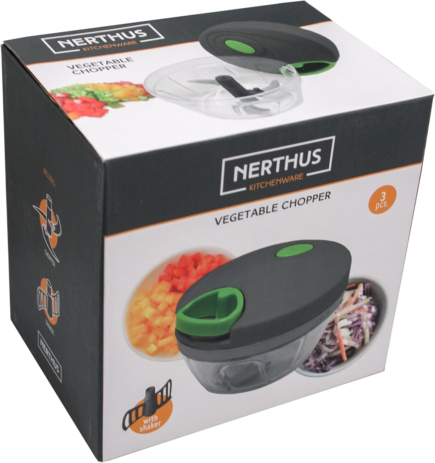 Nerthus FIH 326 Vegetable chopper. Hand operated vegetable chopper with curve blades, Grey/Green - Image 5