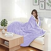 YUSTAL Electric Heated Blanket Full Size 72x84 Inch - Super Soft Flannel, 10 Heat Settings, 1-12H Auto Shut Off, Machine Washable, Easy Controller, Perfect for Winter Warmth - Light Purple