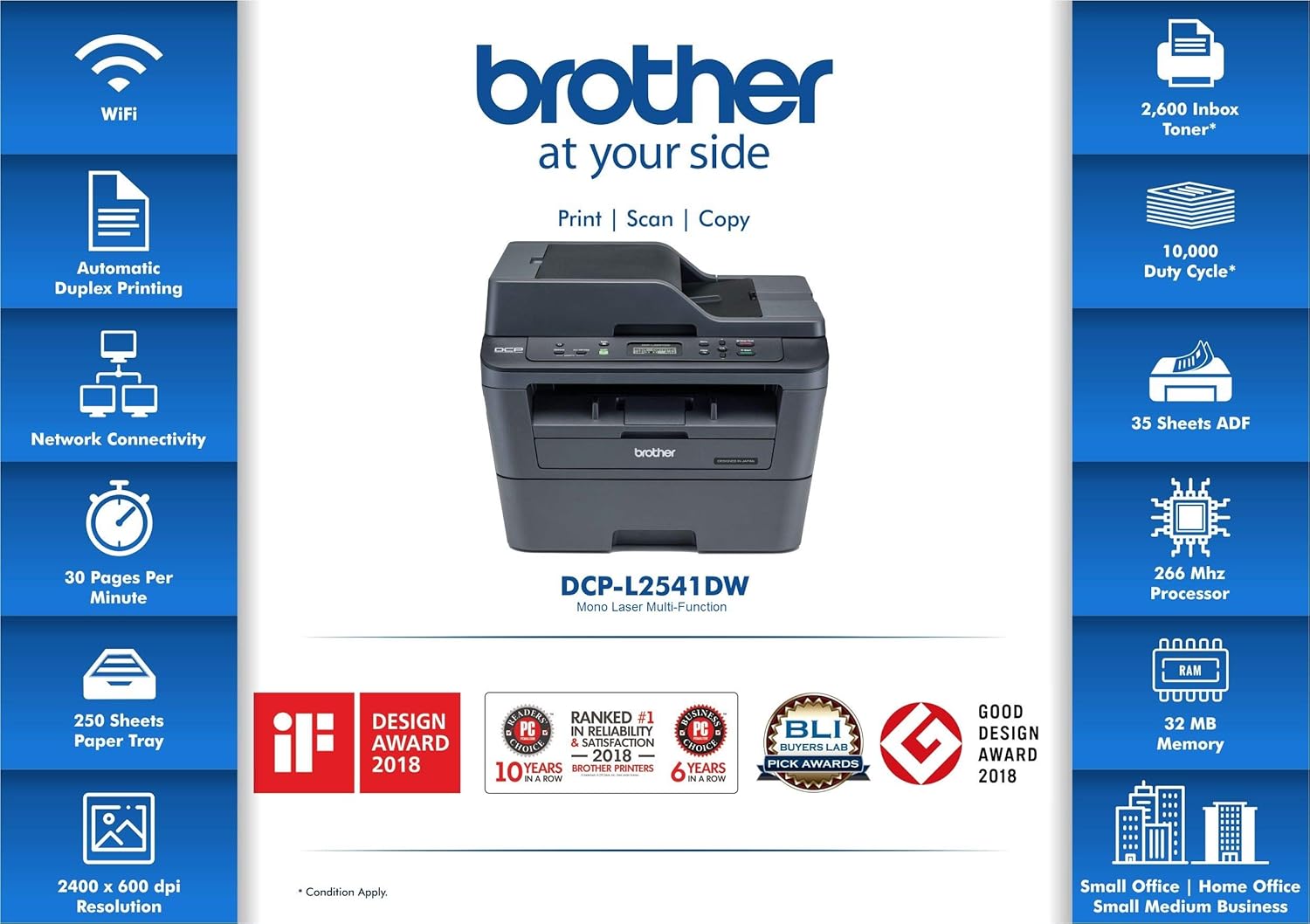 brother 2541dw specifications