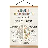 ZTGDA Mental Health Poster, Motivational Wall Art Decor, Therapy Office Decor, Counseling Office Must Haves, School Counselor Supplies, Calm Down Corner Wall Art Decor (12x16inch CHANGE)