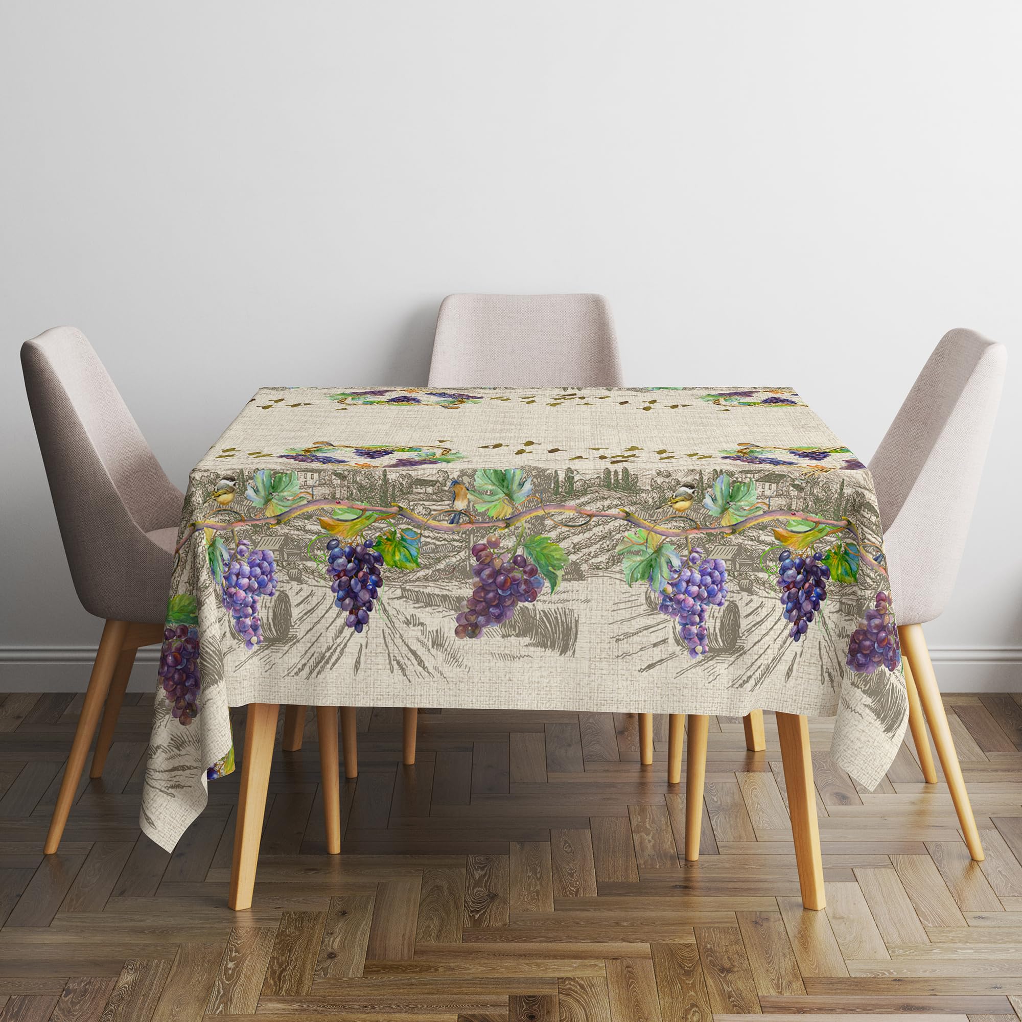 Italian Bed Linen Panama tablecloth, Stain resistant, 100% cotton, Bacco, 150x150 cm