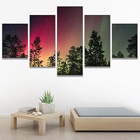 SIGNWIN 5 Panel Canvas Wall Art Astronomy &...