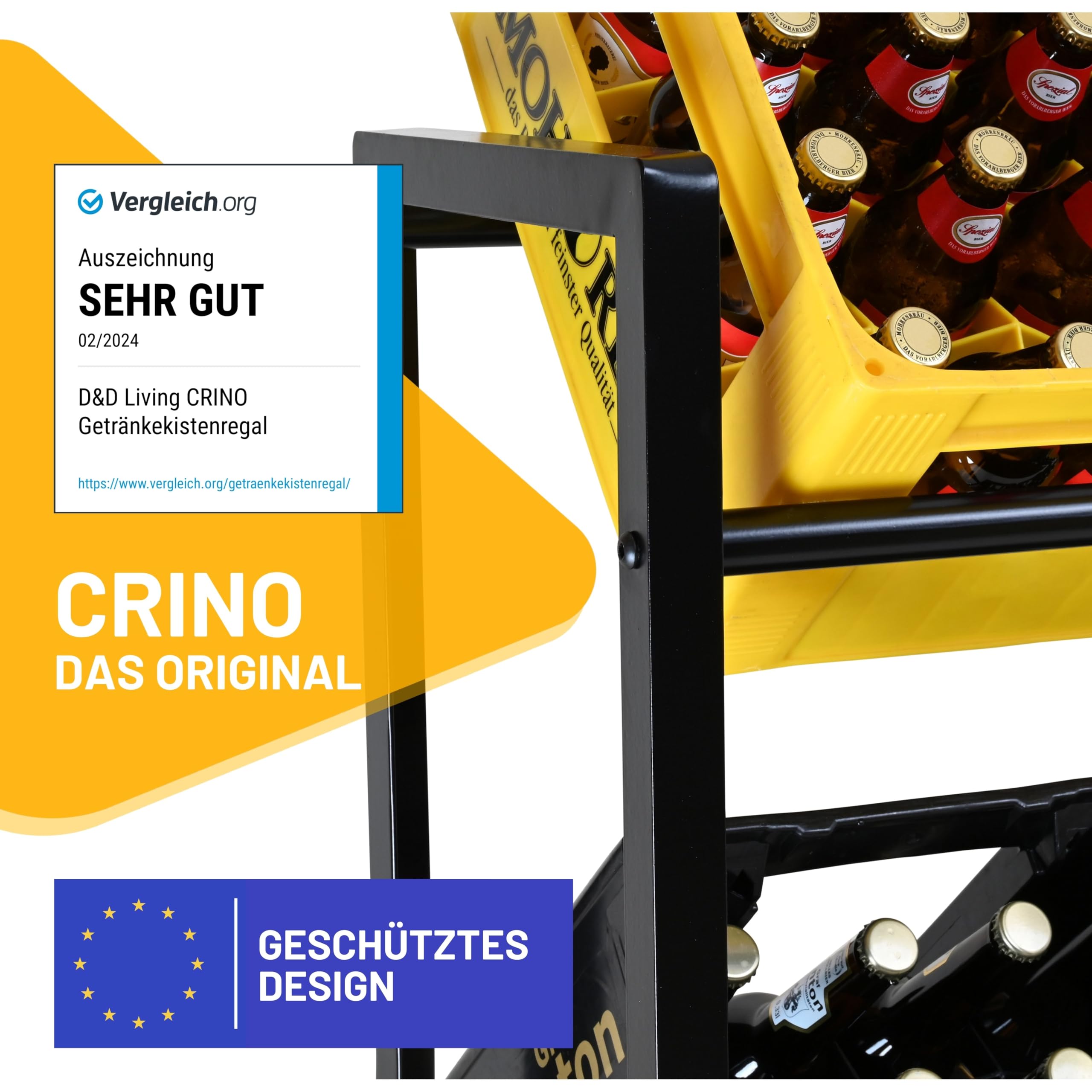 D&D Living® CRINO Getränkekistenregal 6 Kisten | Das Original Getränkeregal | maximale Stabilität und Leichter Aufbau | entwickelt in Österreich 2