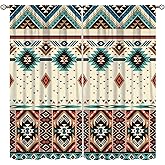 YCness Aztec Curtains for Bedroom, Southwestern Ethnic Geometric Window Treatments for Living Room,Tribal Navajo Boho Native American Pattern Drapes 2 Panel Set,42x45 Inch, Style-4