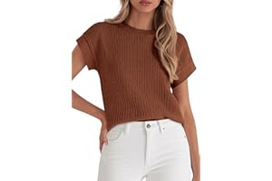 PRETTYGARDEN Women 2026 Spring Sweater Vest Pullover Crew Neck Casual Tank Lightweight Cap Sleeve Knit Trendy Summer Tops