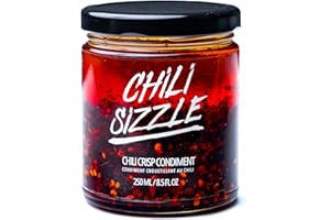 Chili Sizzle Chili Crisp | Small-Batch Vegan Chili Oil with Sichuan Pepper Oil | Dumpling Sauce, Noodle Topping & Stir-Fry Fi