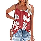 JOLIGAL Tank Top for Women Summer Casual Spaghetti Strap Camisole Loose Fit Sleeveless Tunic Blouses