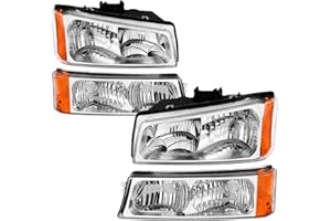 AUTOSAVER88 Headlight Assembly Compatible with 2003-2006 Chevy Silverado 1500 2500 3500 1500 HD 2500 HD Avalanche 1500 2500/07 Chevy Classic Pickup Headlamp Replacement (Not Fit Body Cladding Models)
