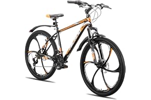 HH HILAND HILAND 26" MTB Mountain Bike for Men Women Adults, 18-Speed, Disc Brake, Lightweight Aluminum Frame, 3/6 Spoke Wheel