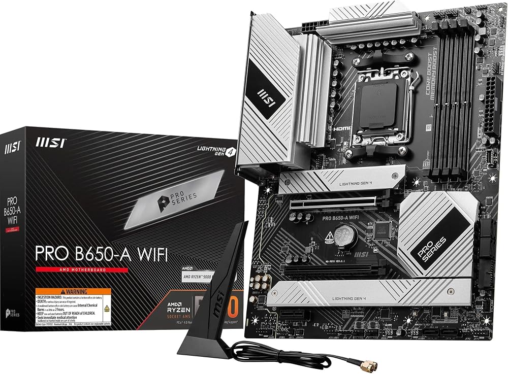 MSI PRO B650-A WIFI Motherboard ATX AMD Ryzen 9000/8000/7000 AM5 DDR5