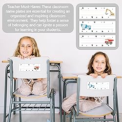 30 Name Tags for Classroom Cubbies, 3x9 in