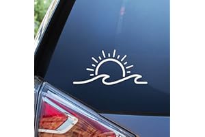 Blue Giraffe Sun & Wave 7" Car Decal - Beach Bumper Sticker