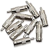 Electop BNC Female Jack to RCA Male Plug Adapter Straight Connector for CCTV Security Camera, 10 Piece