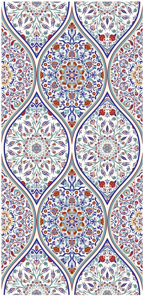 Ancoree Arabic Style Glass Window Films No Glue Static Privacy Glass Door Film Decorative Glass Film,Translucent Glass Static Cling-Home Security and Decoration,Heat Control,Anti UV-120x58CM (A)