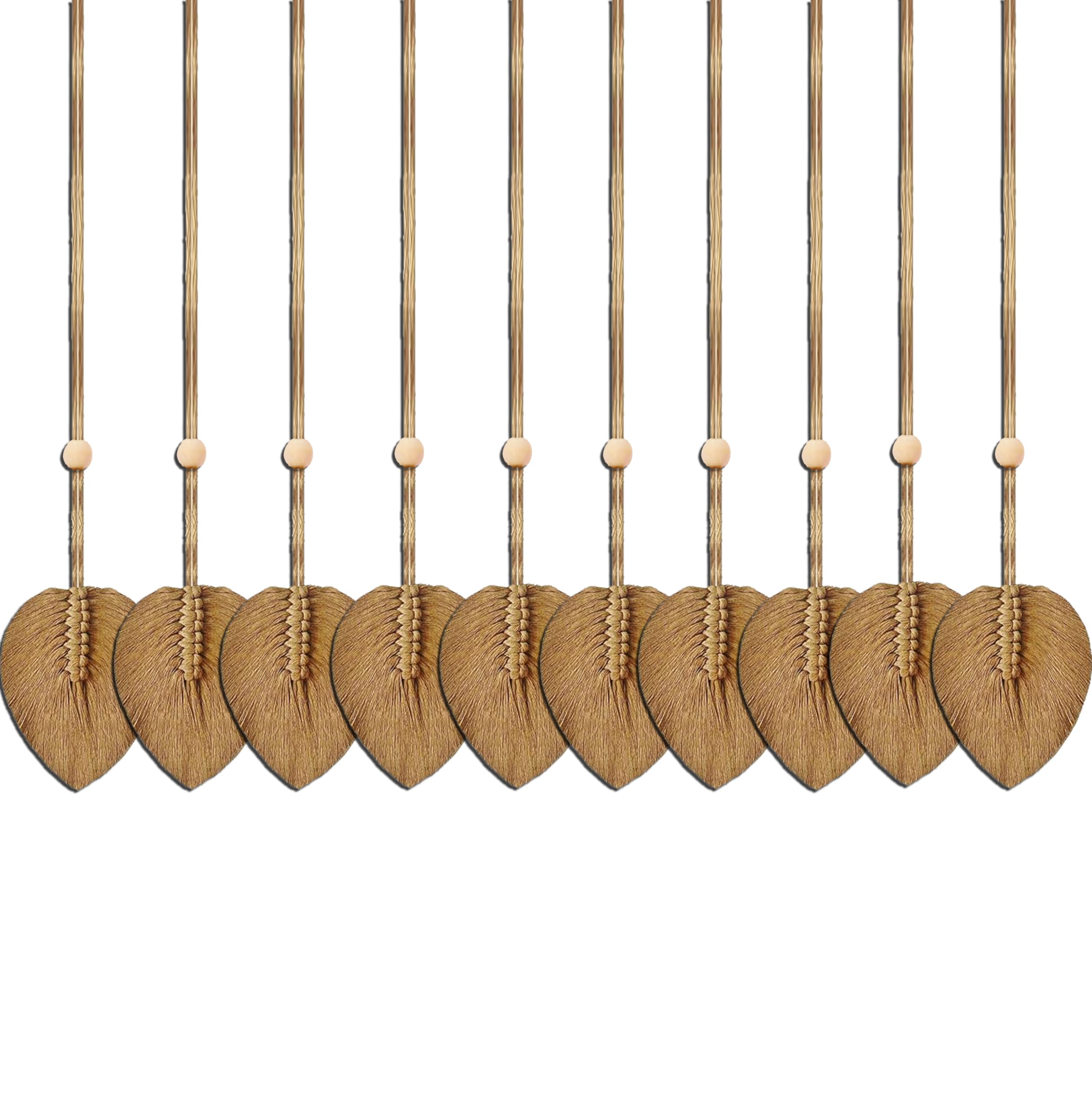 Photo 1 of 10 Handmade Leaf Wall Hanging Decor ,Handmade Sage Green Leaf ,Hand Knitting Leaf Curtain Holdbacks ?DIY Boho Art Nursery Living Room Bedroom Backdrop and Wedding Party Chic Decorations(Brown)