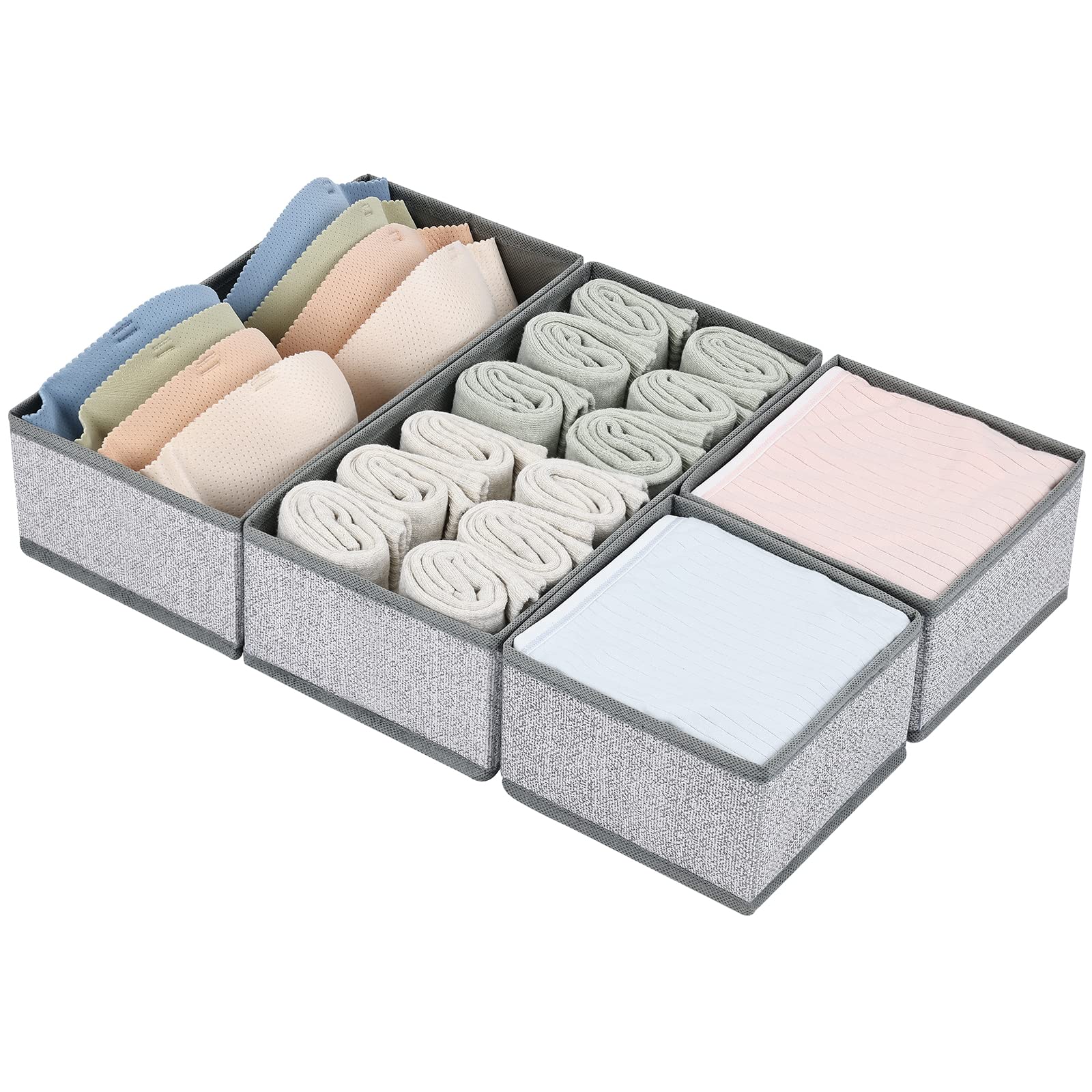 DIMJ Drawer Organizer Clothes, Underwear Drawer Organizer, Set of 4 ...