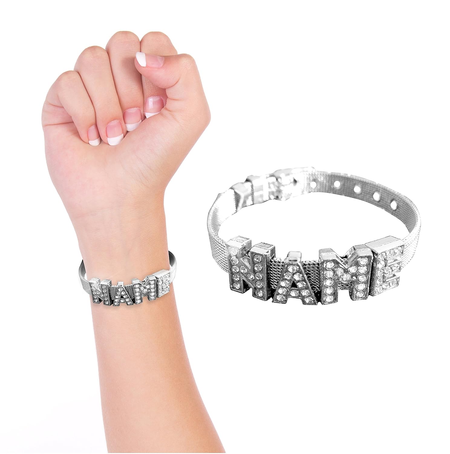 stickofy girl's personalized silver bracelet