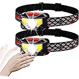Briignite Headlamp Flashlight, USB Rechargeable LED Motion Sensor Headlights with Red Light, 8 Modes Waterproof Head Lamp wit