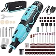 DURATECH Cordless Rotary Tool Kit, 12V Rotary Tool with 2.0Ah Rechargeable Battery, 5000-35000RPM 7 Variable Speed, 118PCS Accessories for Sanding, Polishing, Carving, Cutting, Drilling and DIY Crafts