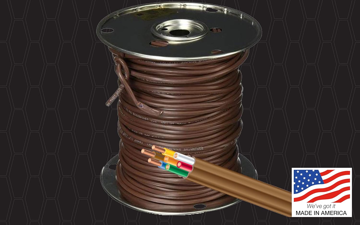 Southwire 64169622 5 Conductor 18/5 Thermostat Wire, 18-Gauge Solid Copper Class 2 Power-Limited Circuit Cable, 50-Feet, Brown - Electrical Wires - 