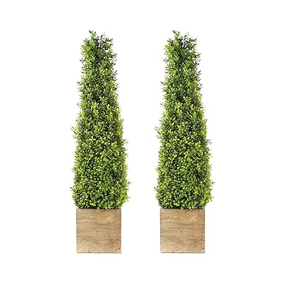 Buy Sn Decor Artificial Boxwood Topiary Tower Tree 2 8ft Eucalyptus Boxwood Tree Indoor Outdoor Topiary Trees Boxwood Artificial Outdoor Plants Lifelike Boxwood Plant 2 Pack Online In Indonesia B08br55ygr