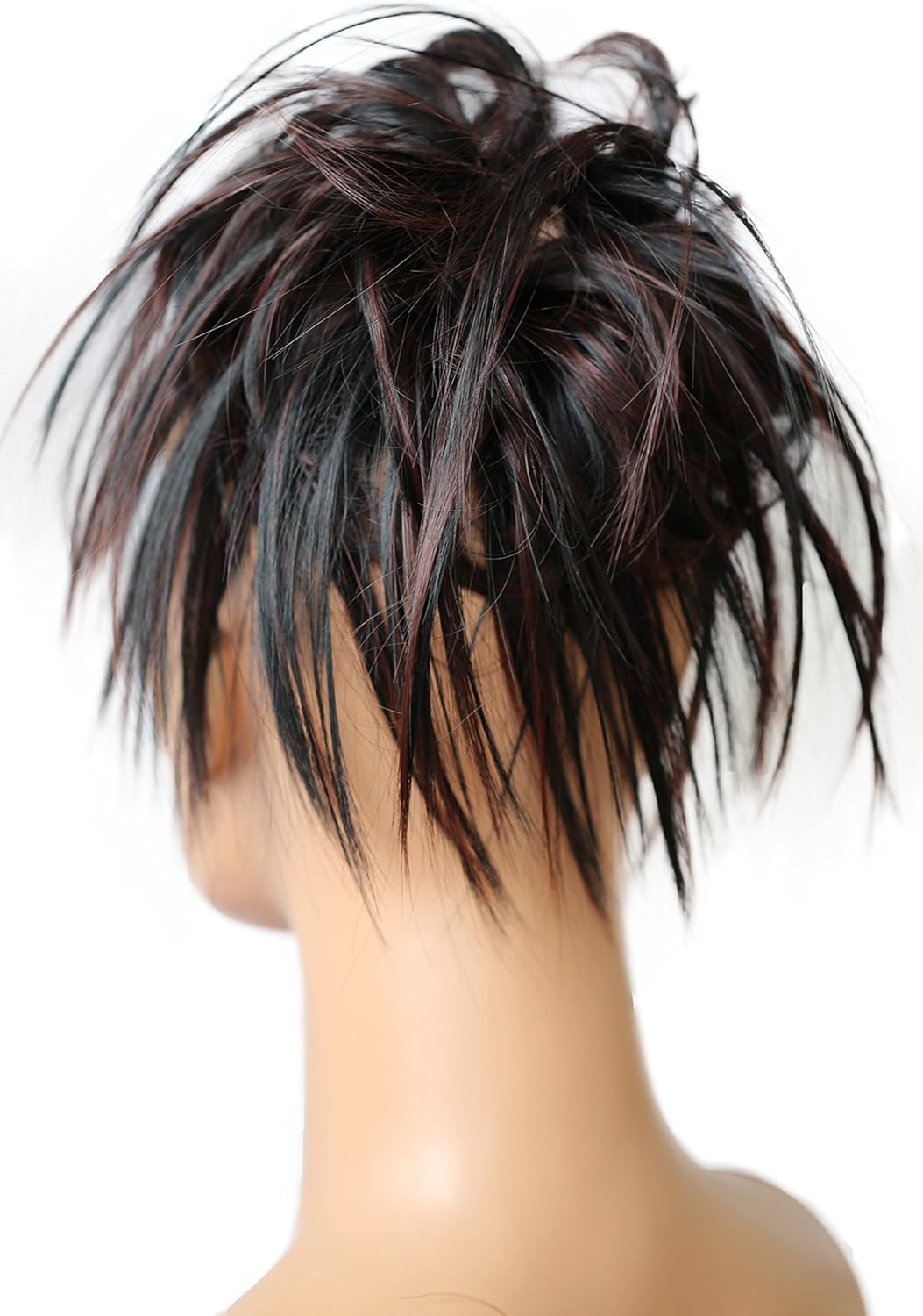 CAISHA XXL Jumbo Hairpiece Scrunchy Updo Bridal Hairstyle Messy Hair Tie Brown Black Mix G24F, brown black mix #1H6A G24F