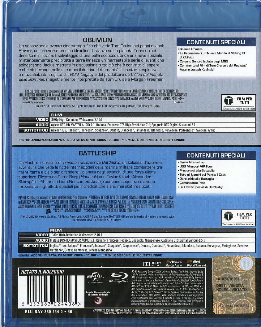 Amazoncom Oblivion Battleship 2 Blu Ray Movies Tv