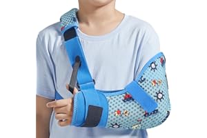 Willcom Kids Arm Shoulder Sling with Waist Strap, Immobilizer Brace Support for Broken Arm, Collarbone, Elbow, Wrist (Mesh Version,Left, XS, 22.5-26 inch)
