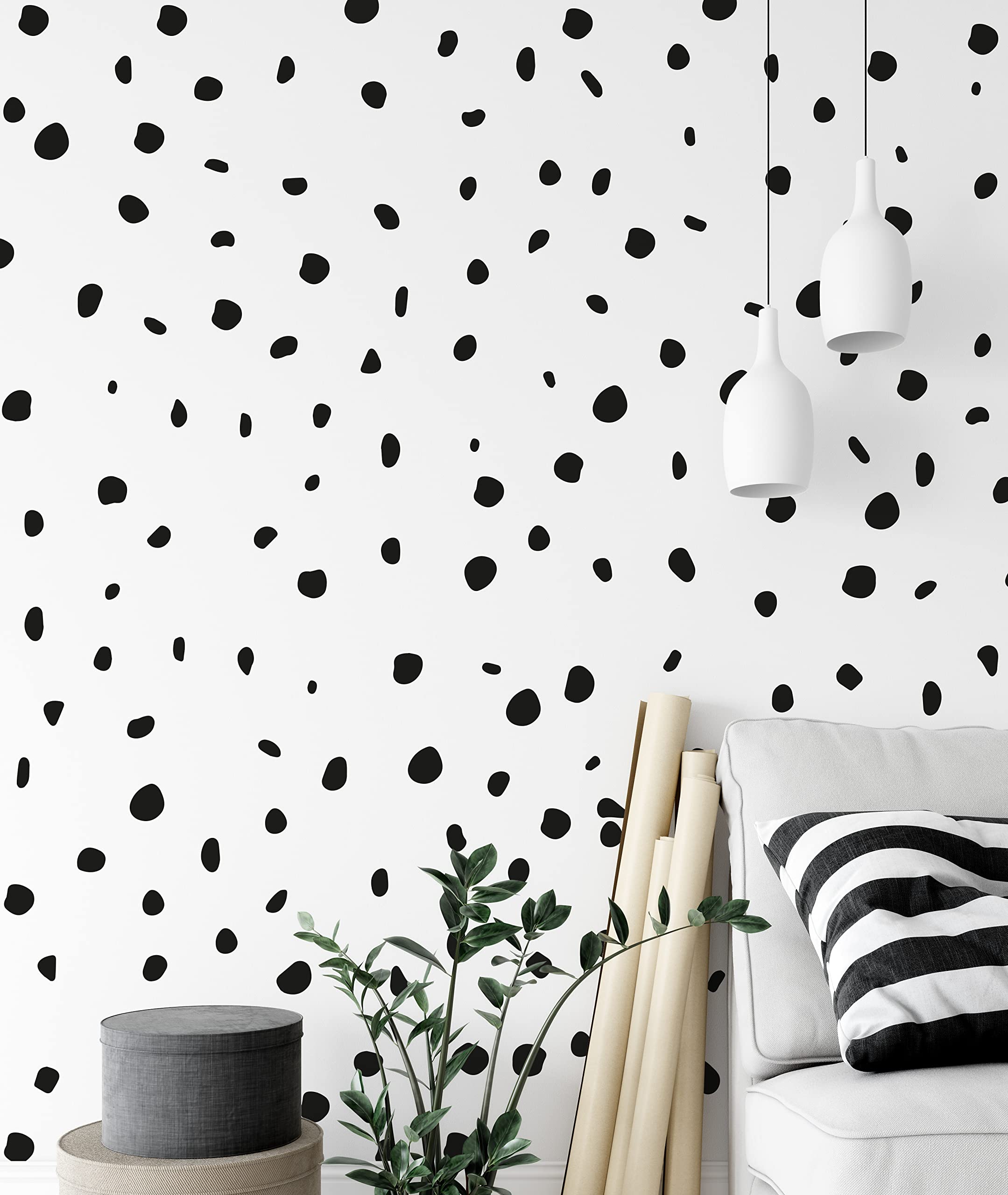 QuoteMyWall 9 Sheets Polka Dot Wall Stickers For Bedrooms Dalmation Dalmatian Spot Polka Dot Wall Stickers Childrens Kids Decor Decals Irregular Animal Stickers Home Nursery 216 Pack