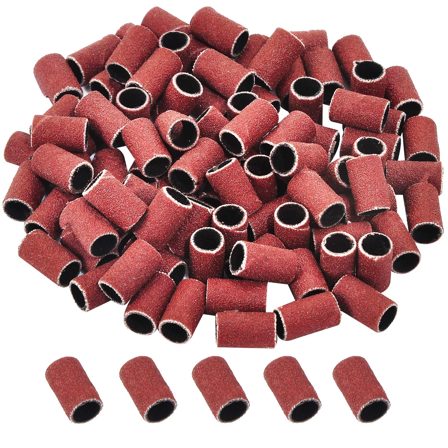 AOVNA 100-Piece 180# Sanding Bands Pack - Nail Sanding Bands for Electric Nail Drill - Manicure & Pedicure