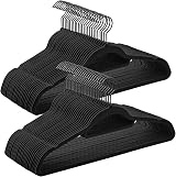 SONGMICS Velvet Hangers Set of 50 Non-Slip Slim Coat Hangers with Tie Bar