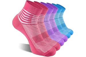 IRAMY Compression Ankle Support Socks Coolmax Wicking Cushioned Athletic Plantar Fasciitis Relief Men Women 2/3/6 Pairs