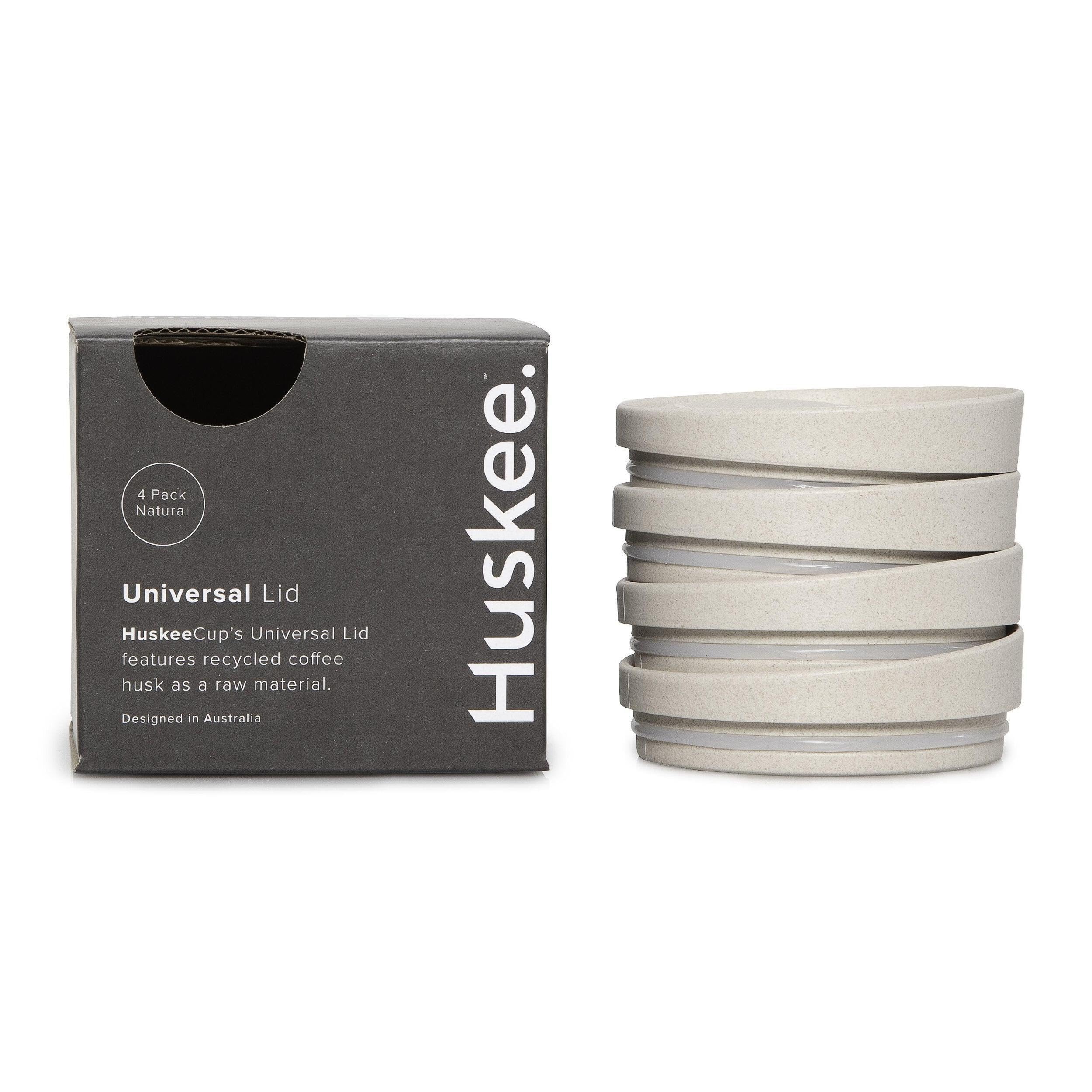 4 x Huskee Cup Universal Lids (Natural)