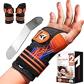 2 Pack Carpal Tunnel Wrist Brace, Adjustable Night Wrist Support with Wrist Splint, Breathable Hand Brace for Men Women, Pain Relief for Tendonitis, Arthritis, Typing, Right and Left Hand, Medium
