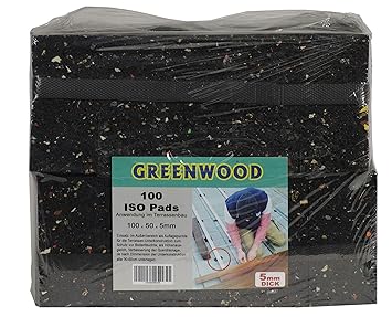 HPS® 100 Stück 5mm - Gummipad 10x5cm, Terrassenpad, Gummigranulat, für den Terrassenbau. Hochwertige Gummimischung als Unterl