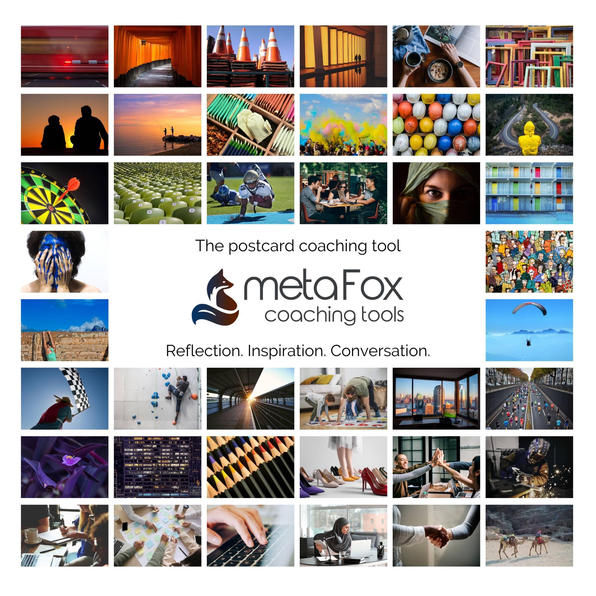 Photo 1 of metaFox Putting People First | 52 Powerful Images with Coaching Questions | Define Organizational Culture | Motivational and Mindfulness Card Deck for Facilitating Collaboration