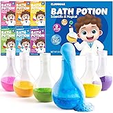 CLOUQUAR Kids Bath Bomb Potions, 6 Pack Non-Toxic Fizzy Bubble Bath Explosions, Colorful Burst Bath Potions for Kids, Scientific & Magical Bath Time Buddy