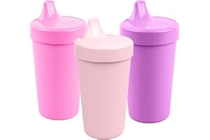 Re-Play Spill-Proof Sippy Cups - Reusable 10 Oz Set of 3, Dishwasher & Microwave Safe, Made in USA, Princess