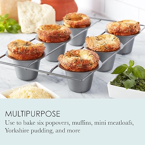 Pound Cake EVODAE Nonstick Popover Pans (2-Pack) 12-Cup