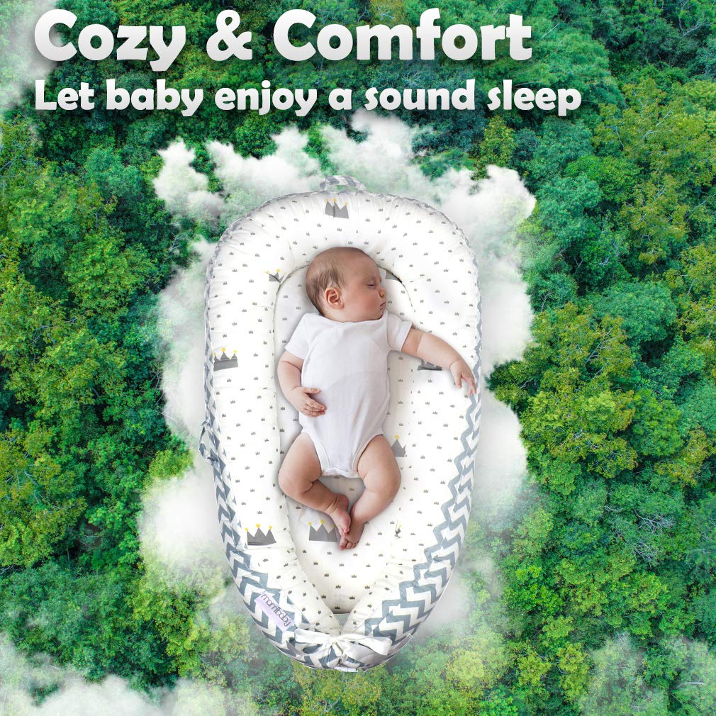 Mamibaby Baby Lounger Baby Nest 100% Soft Breathable Cotton Newborn Lounger Perfect for Co Sleeping,Portable Crib Baby Bed Bassinet Snuggle Bed for Travel,Suitable for 0-12 Months Infant: Baby