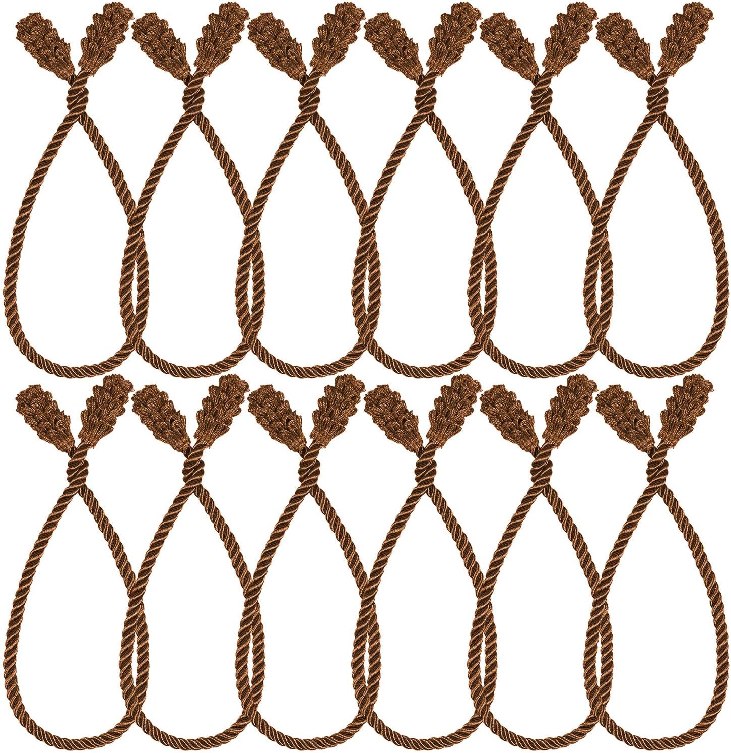 Wreaths, Garlands & Swags - Shappy Christmas Garland Ties Banister Ties Christmas Decorative Twist Ties Reusable and Flexible Twist Ties for Garland, Garland Ties for Banister Home Decoration(Brown,12 Pieces)