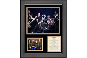 HOFSM.COM HALL OF FAME SPORTS MEMORABILIA Framed Metallica Band Members & Discography 11"x14" Music Three Photo Collage