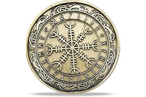 IMASONER Viking Aegishjalmur Coin The Helm of Awe Coin Nordic Mythology Talisman