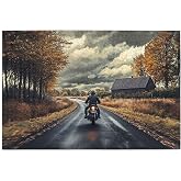 CDSASHCA A Man On A Motorcycle 1000 Piece of Adult Wooden Puzzle - Artistic Challenge,for Jigsaw Collectors,Relieve Stress,Enjoy The Solving Process，Gift for Motorcycle Lovers