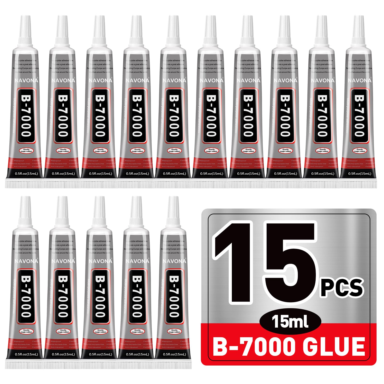 Photo 1 of 15 PCS 15ml B7000 Glue Clear with Precision Tip, Rhinestone Glue for Nail, Craft Glues, Jewelry Glues, Jewelry Making, Nail Art, DIY, Makeup, Shoes