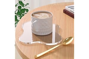Leadiy Acrylic Coaster Decorative Plates, Irregular Bar Drink Coaster, Clear Cloud Shape Coffee Cup Coaster, Perfect for Tabletop Protection and Accessories Display.(Clear)