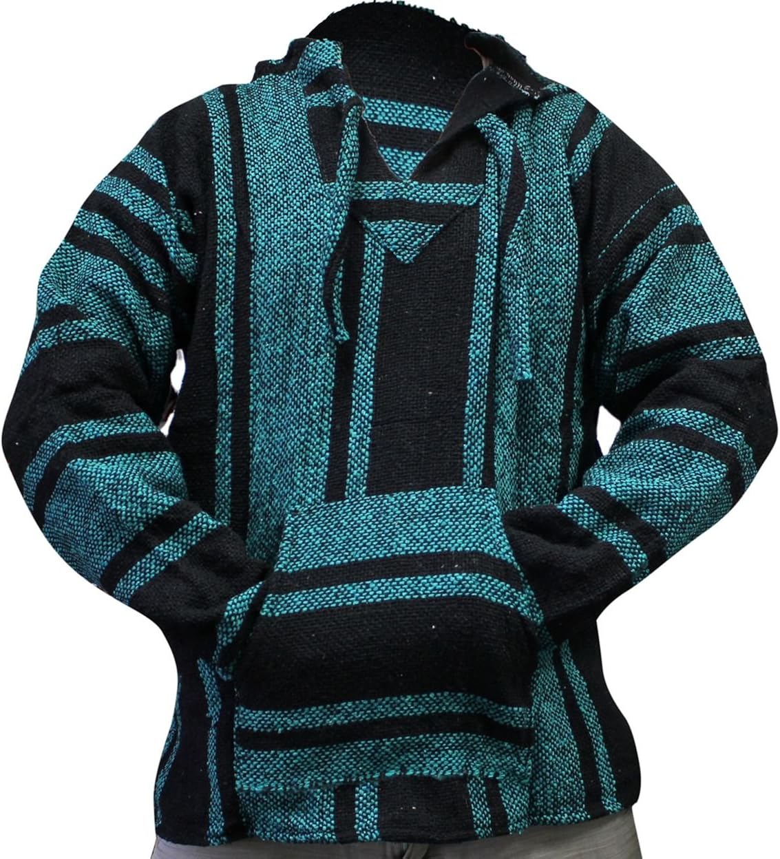 Del Mex Mexican Baja Hoodie Hippie Surf Poncho Sweater Sweatshirt Pullover Jerga at  Men’s Clothing store