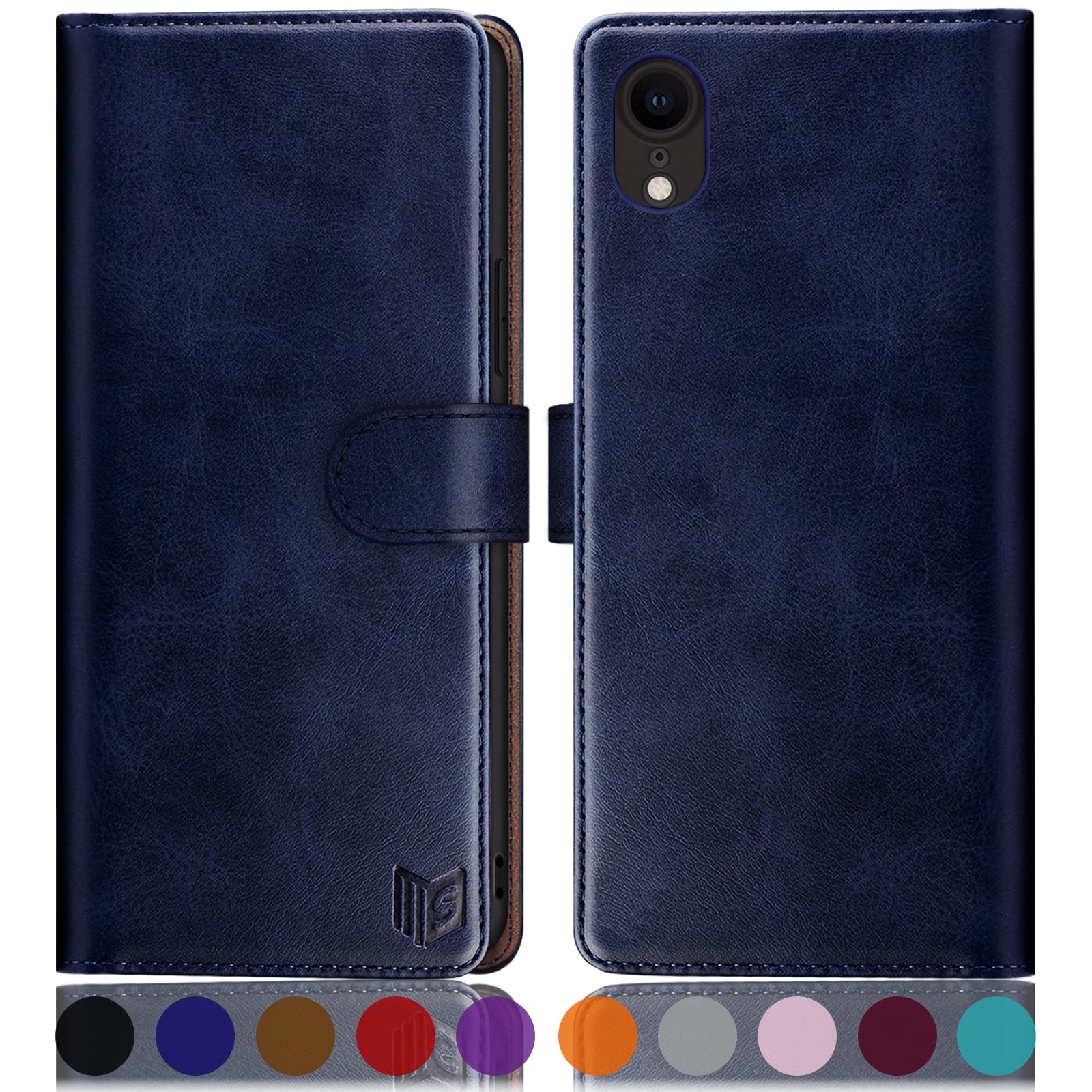 SUANPOT for iPhone XR 6.1 Inch case with [Credit Card Holder][RFID Blocking],PU Leather Flip Book Protective Cover Women Men for apple XR Phone case Blue